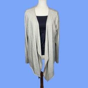 Michael Michael Kors taupe ribbed cashmere angora blend waterfall cardigan XL